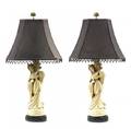 Pair of Orientalist Ivorine Figural Table Lamps