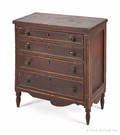 Miniature Pennsylvania Sheraton painted pine chest of drawers ca 1830