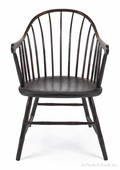 Unusual Pennsylvania lowback continuous arm Windsor chair 19th c