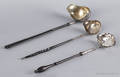 Three Georgian silver ladles late 18th c