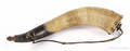 Large American engraved powder horn dated