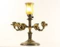 Gilt Bronze Table Lamp wTiffany Shade