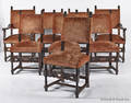 Set of eight Jacobean style mahogany dining chairs