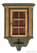 Pennsylvania painted pine hanging corner cupboard