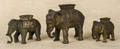 Three cast iron elephant banks