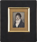 Miniature watercolor on ivory portrait of a gentleman ca 1830