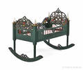Carved and painted doll cradle 19th c