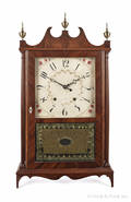 Eli Terry  Sons Federal mahogany pillar and scroll mantel clock ca 1820