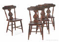 Set of four Pennsylvania painted plank seat chairs 19th c