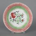 Red and green rainbow spatter bowl 19th c