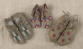 Two pair of partially beaded Sioux childs moccasins