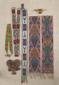 Group of beaded sash pieces