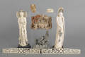 Group of Chinese carved ivory and stone