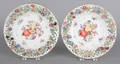 Pair of Carl Thieme porcelain plates with relief floral decoration