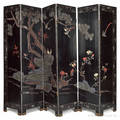 Chinese lacquer dressing screen