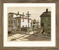 Henry Gasser signed lithograph street scene