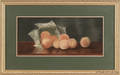 Pastel still life with peaches