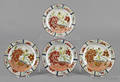 Four Gaudy Dutch oyster pattern plates 19th c