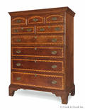 Pennsylvania Queen Anne walnut tall chest ca 1760