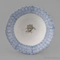 Blue spatterware basin with transfer eagle and shield decoration 19th c