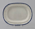 Blue feather edge platter with relief eagle and floral border 19th c