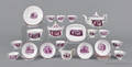 American views mulberry transferware tea service 19th c