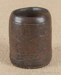 Embossed leather cup