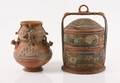 PreColumbian Pottery Vessel with Woven Basket