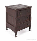 Miniature pine transitional chest of drawers ca 1840