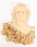 Figural Wall Plaque of Young Woman Signed