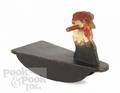 Painted pine chicken rocking toy