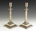 Pair of George III paktong candlesticks ca 1760