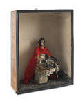 Diorama of a peddler woman selling her wares