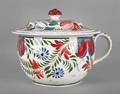 Adams rose chamber pot with profuse floral decoration