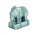 Rookwood pottery figural paperweight of an elephant