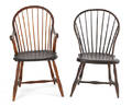 Two Pennsylvania bowback Windsor chairs