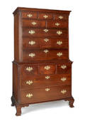 Pennsylvania Chippendale walnut chest on chest