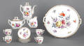 Painted porcelain twelvepiece tea service