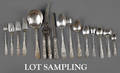 Extensive Baltimore repouss sterling silver flatware service of various makers
