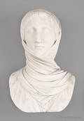 Italian carved marble bust of a woman late 19th c