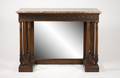 French Marble Top Mirrored Back Console
