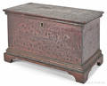 Miniature Pennsylvania stained poplar blanket chest early 19th c