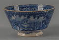 Historical blue Staffordshire Franklins Tomb waste bowl 19th c