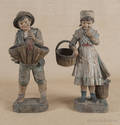 Pair of Continental painted terra cotta figures