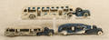 Three Arcade cast iron  Greyhound Lines  buses