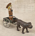 Kenton cast iron Buster Brown dog cart