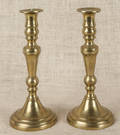 Pair of English brass candlesticks
