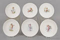 Set of six Minton plates