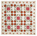 Appliqu crossed tulip quilt late 19th c