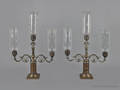 Pair of classical brass and copper candelabra ca 1840